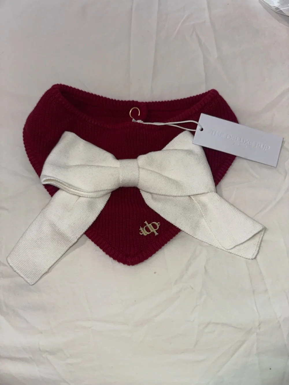 Anthropologie Maroon Knit dog bandana
